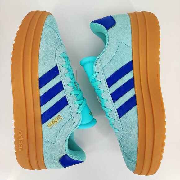 Adidas VL Court Bold Women's Size 9.5 Blue Suede Sneakers Casual JS3813 - Picture 6 of 10